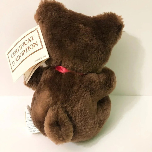 Vtg Russ Amram Adoption Bear 5 Inch Tall Stuffed Animal Plush Korea - Picture 7 of 15